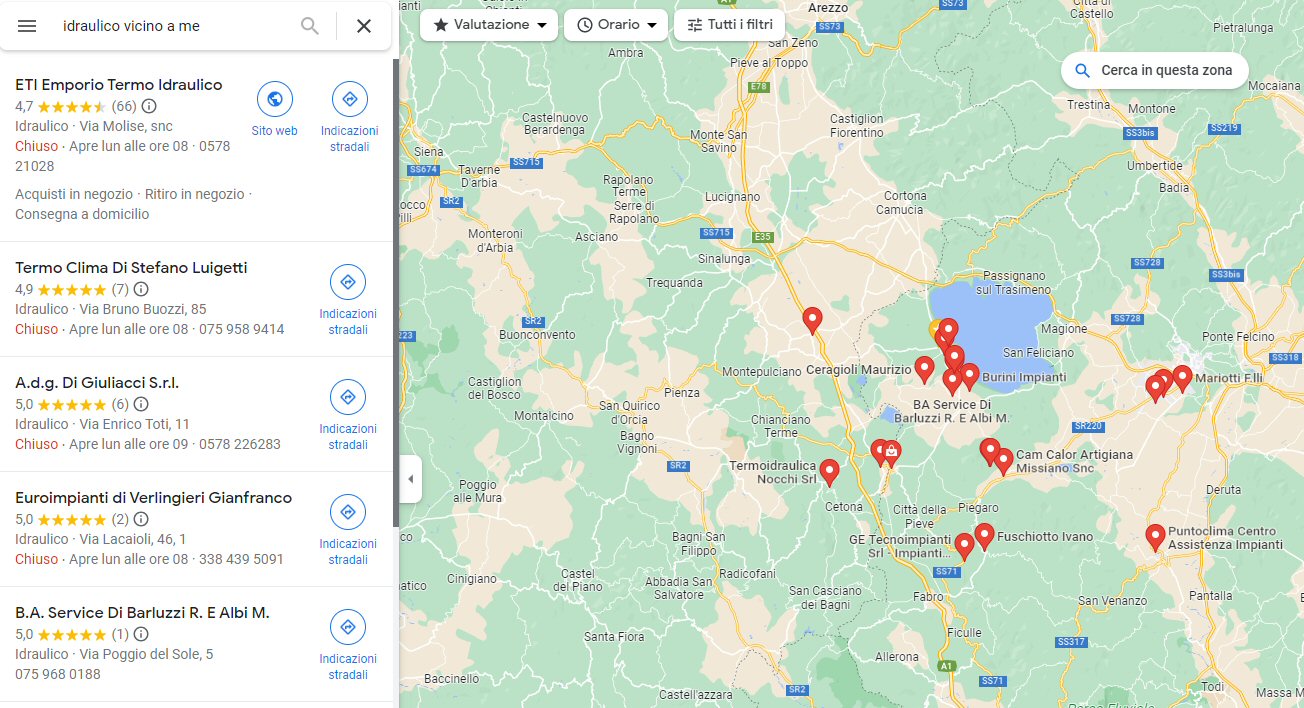 Mappa Google per ricerche locali