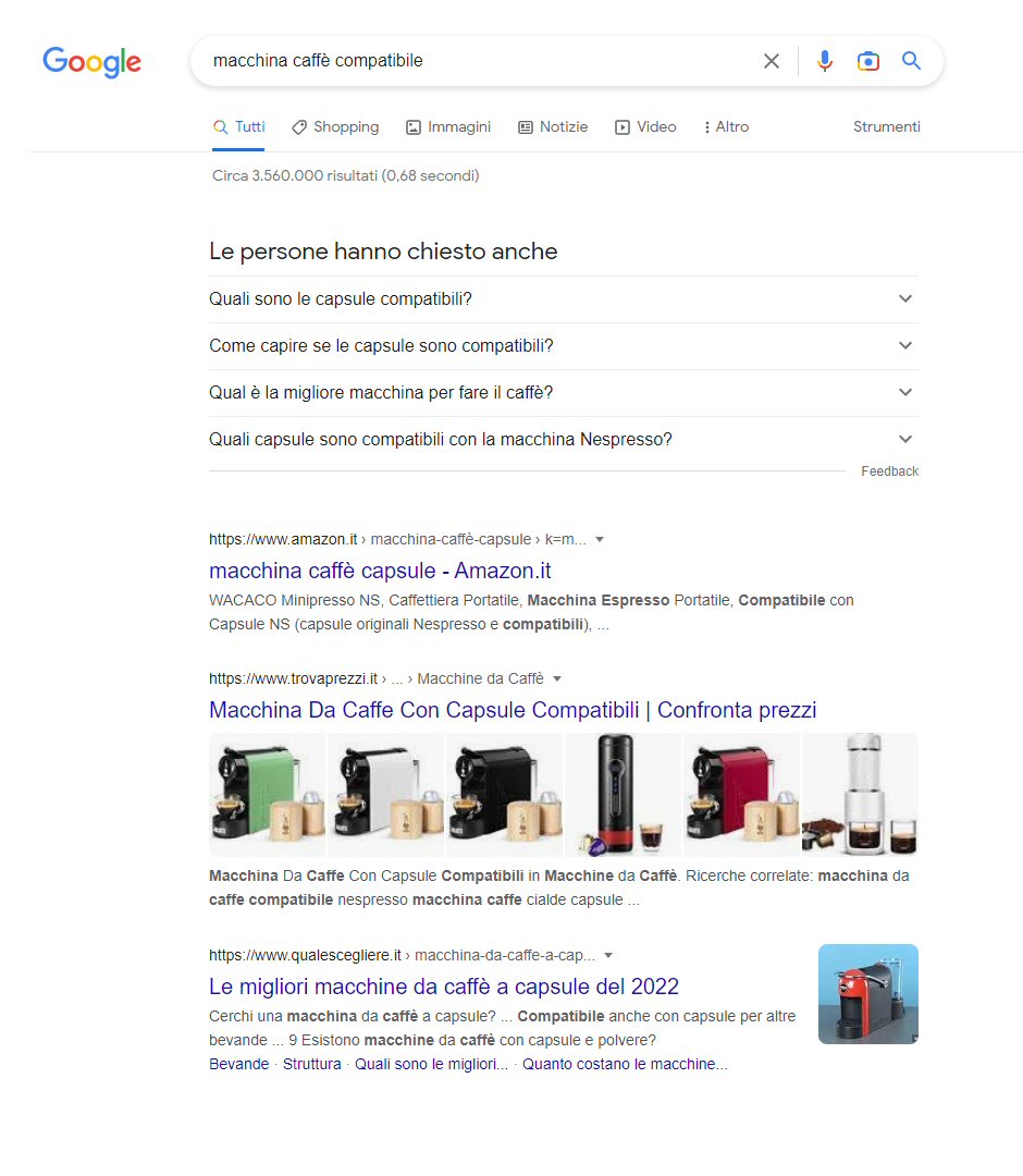 La ricerca organica su Google